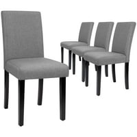 Set Lacoo de scaune moderne tapițate cu picioare din lemn, țesătură bej