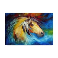 Marcă comercială Fine Art 'Blue Thunder War Pony' Canvas Art de Marcia Baldwin