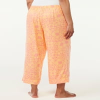 Pantaloni de pijama Decupați țesute Joyspun pentru femei, Dimensiuni S până la 3x
