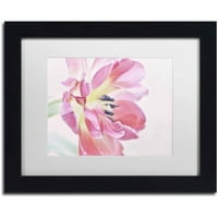 Marcă comercială Fine Art 'Cerise Tulip' Canvas Art de Cora Niele, alb mat, cadru negru
