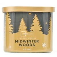 Mainstays folie de aur înfășurat 3-Wicked parfumat Midwinter Woods lumânare, 14-uncie