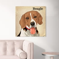 Wynwood Studio animale Wall Art Canvas printuri 'Beagle' câini și cățeluși-maro, maro