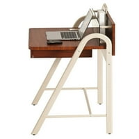 în. Dreptunghi nuc Fildeș PAL 1-sertar calculator birou cu tava de tastatură și de stocare a fișierelor