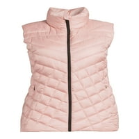 Big Chill femei Plus Dimensiune jos amestec Chevron matlasate Puffer Vest