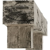 Ekena Millwork 8 H 12 D 48 W mână cioplit Fau lemn semineu Mantel Kit w Alamo Corbels, lustruite Pin