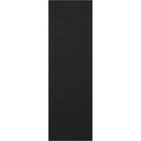 Ekena Millwork 12 W 27 h adevărat Fit PVC șipcă orizontală încadrată stil modern fix Mount obloane, Negru