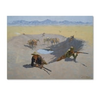 Marcă comercială Fine Art 'Lupta pentru Waterhole' Canvas Art de Frederic Remington