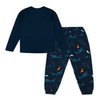 Wonder Nation Boys Top Grafic Cu mânecă lungă cu pantaloni Jogger set Pijama de somn, dimensiuni 4-18