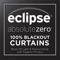 Eclipse Martina Solid Absolut Zero Blackout Grommet Top Single Window Panel, Fildeș, 95