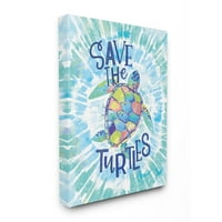 Stupell Industries salvează fraza Turtles peste vopseaua albastră proiectată de Loni Harris