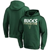 Bărbați fanatici marca verde Milwaukee Bucks Halftone Baseline pulover Hoodie