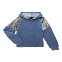 Social Edition Fete Sequin Noutate Unt-Soft Pulover Hoodie, Dimensiuni 4-18