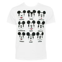 Tricou cu expresii albe pentru bărbați Mickey Mouse-Mediu