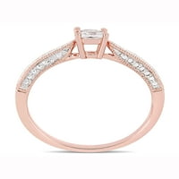 Carat T. G. W. a creat un inel de logodnă din argint Sterling placat cu safir alb și cu accent de diamant