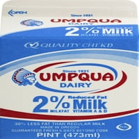 Umpqua Dairy 2% Lapte Cu Conținut Redus De Grăsimi, Halbă, Oz