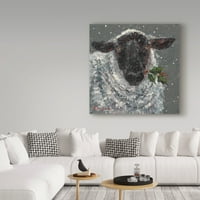Marcă comercială Fine Art 'Wren the Christmas Sheep' Canvas Art De Mary Miller Veazie