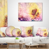 Floarea-soarelui Designart cu efect de lumină curcubeu - pernă florală - 12x20