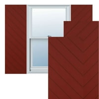Ekena Millwork 18 W 61 h true Fit PVC Diagonal Slat stil Modern obloane cu montare fixă, roșu piper