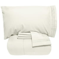 Set de cuverturi și cearșafuri Alternative de lux Bed-In-a-Bag down-Ivory-Twin XL