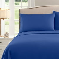 Cearșafuri de pat din seria Sweet Home Collection-Set de cearșafuri adânci din microfibră Extra moale-albastru regal, Twin XL