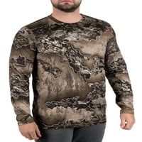 Cămașă din bumbac cu mânecă lungă Camo tee pentru bărbați de la Realtree, Dimensiuni S-3XL