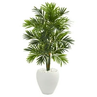 Aproape 4ft naturale. Palmier Artificial Areca în jardinieră albă