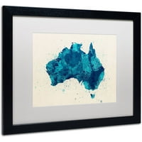 Marcă comercială Artă Plastică Australia Paint Splashes Map 2 de Michael Tompsett 16 20 cadru negru mat alb