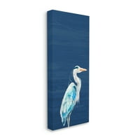 Stupell Industries Egret Sea Bird Standing Deep Blue Ocean Background Canvas Wall Art, 30, Design de Patti Mann