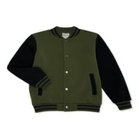 Bocini Boys Unlined Fleece Varsity Jachete, Mărimi 6-16