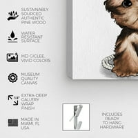 Wynwood Studio Animals Wall Art Canvas printuri 'carte de modă Yorkie Glam' câini și cățeluși-maro, roz