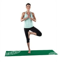 Lotus PVC imprimat Yoga Mat cu suprafață anti-alunecare, verde Floral