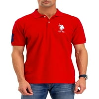 S. Polo Assn. Tricou Polo cu Logo mare pentru bărbați