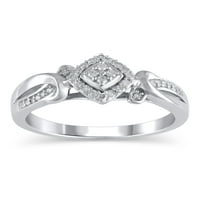 Carat T. W. ține-mă de mână inel de promisiune cu diamant din argint Sterling, Mărimea 4