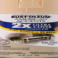 Rust-Oleum American Accents Ultra Cover Gloss Ivory Spray vopsea și grund în 1, oz